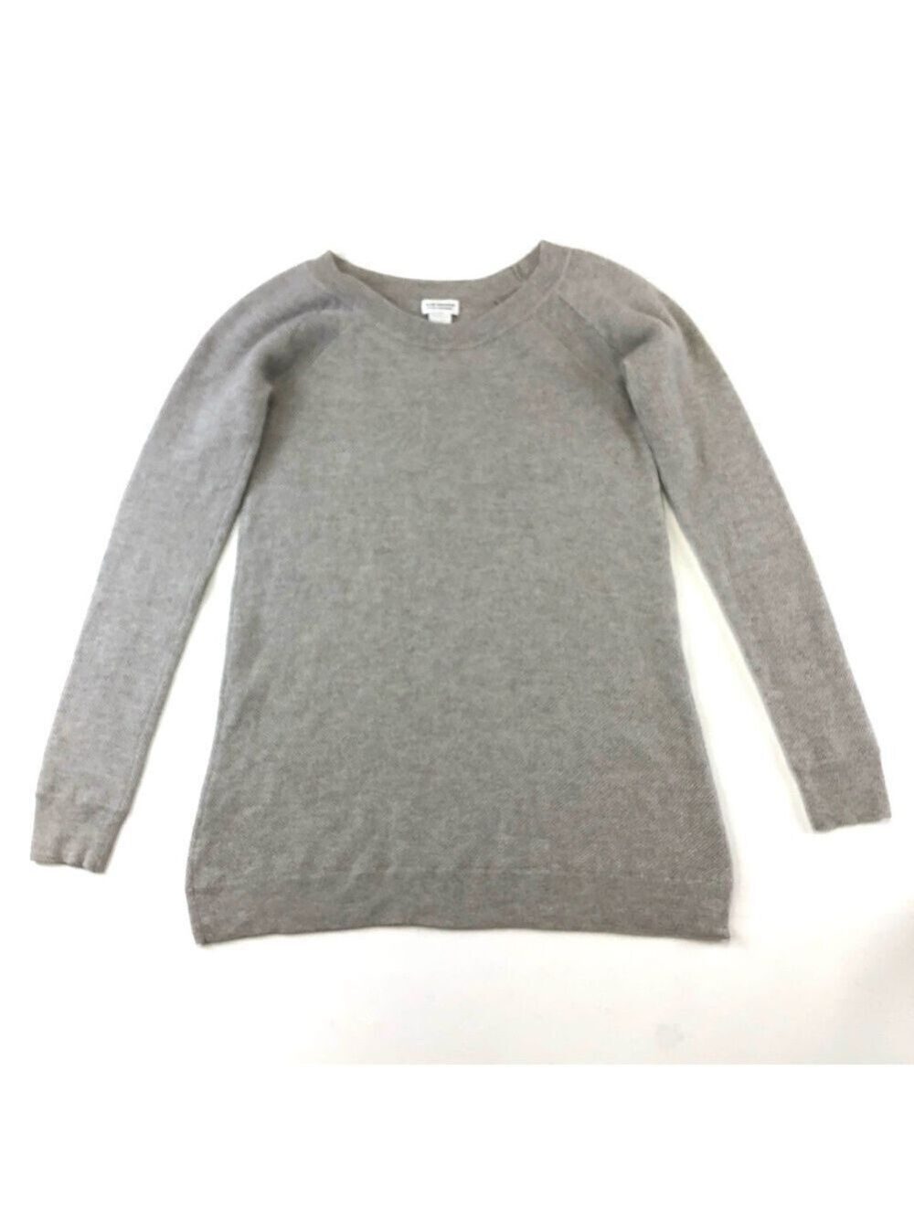 Club Monaco ash grey Italian cashmere round neck raglan sleeve womens sweater S